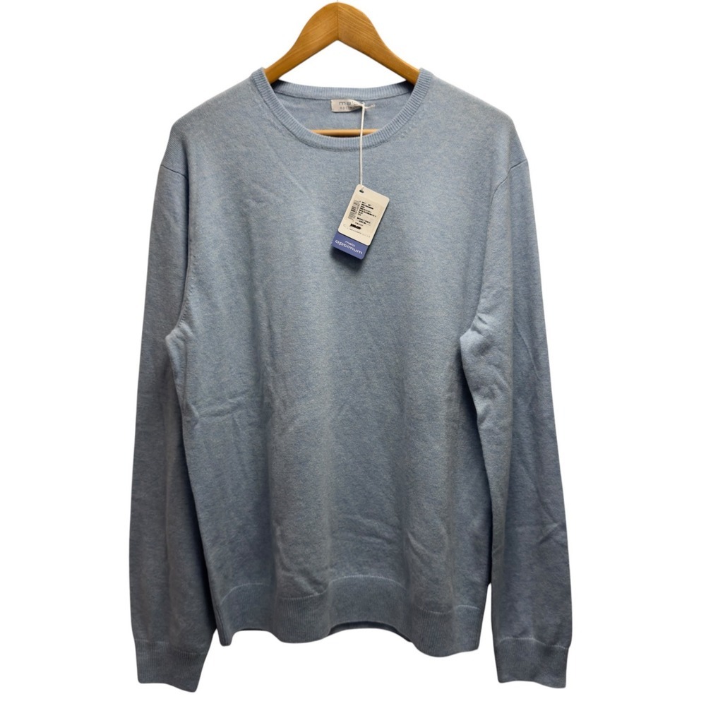 Malo‎ Optimum NEW Men's XXL Pullover Baby Blue Wool Cashmere Lightweight Sweater
